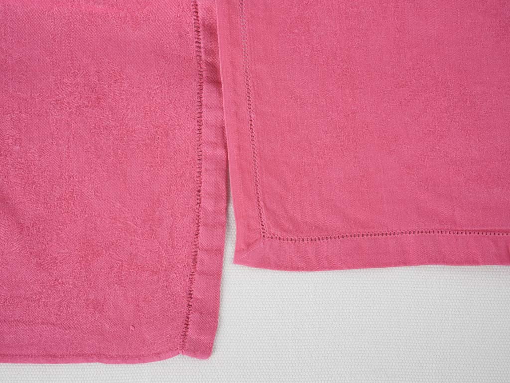 French antique serviettes, vibrant pink