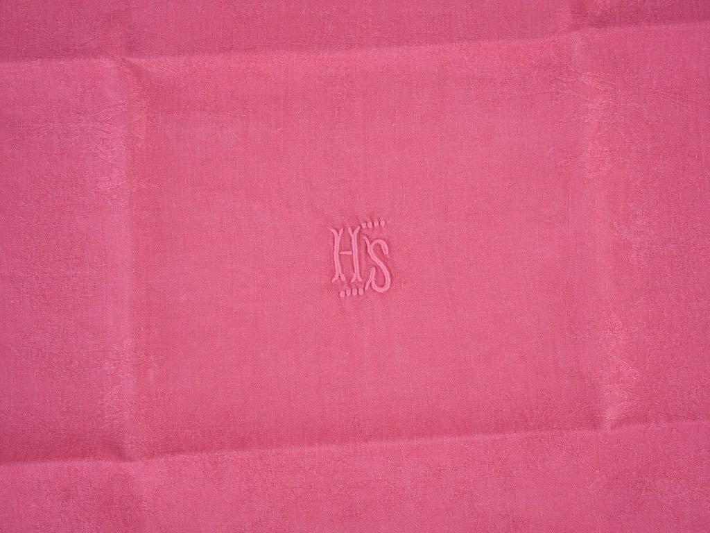 Distinctive hot pink monogrammed napkins