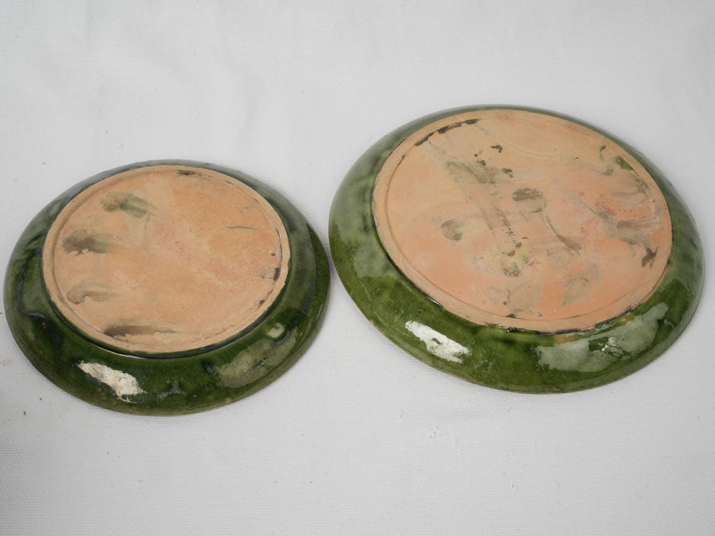 Stunning Set of 30 Handmade Savoy Plates w/ Deep Green Glaze - 10¼" and  8¼"