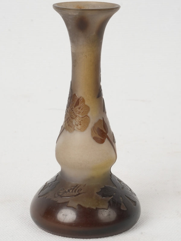 Antique Art Nouveau Gallé Glass Vase