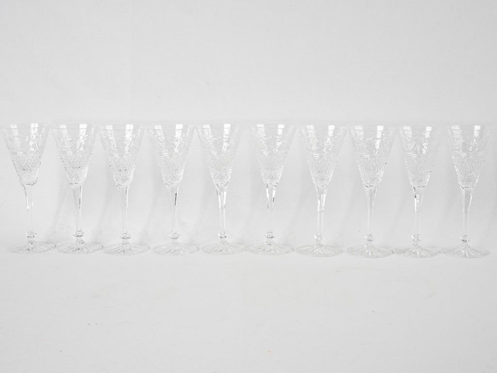 Collectible unsigned Baccarat crystal flutes