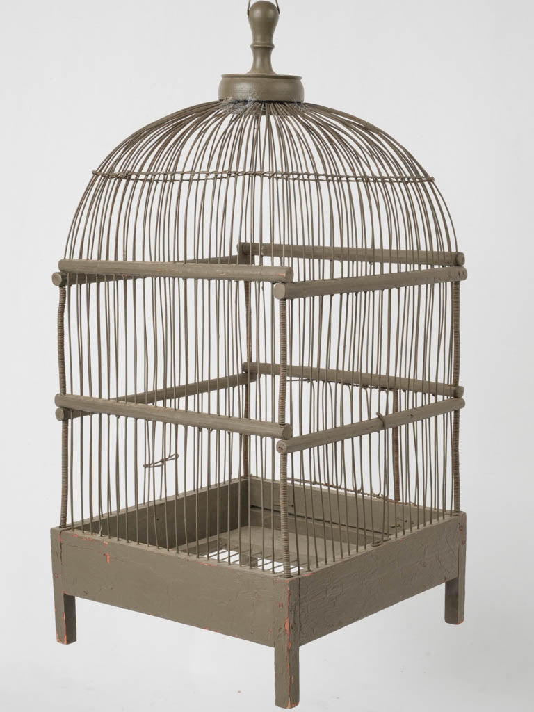 Vintage French wooden birdcage