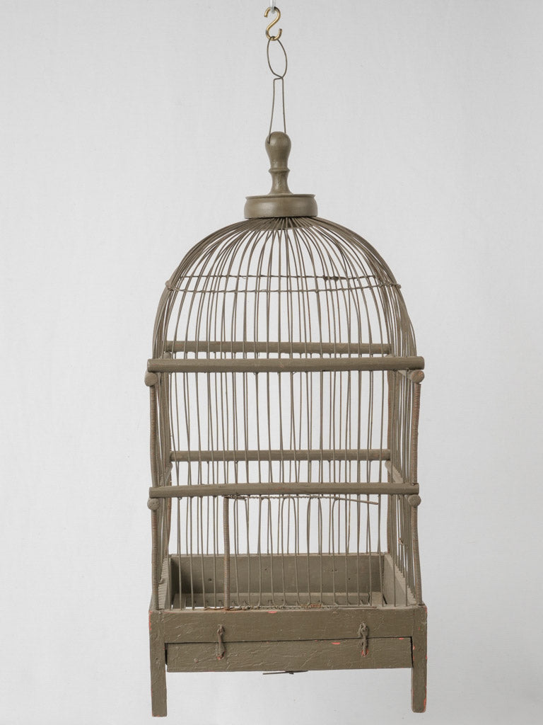 Ornate wooden teal birdcage