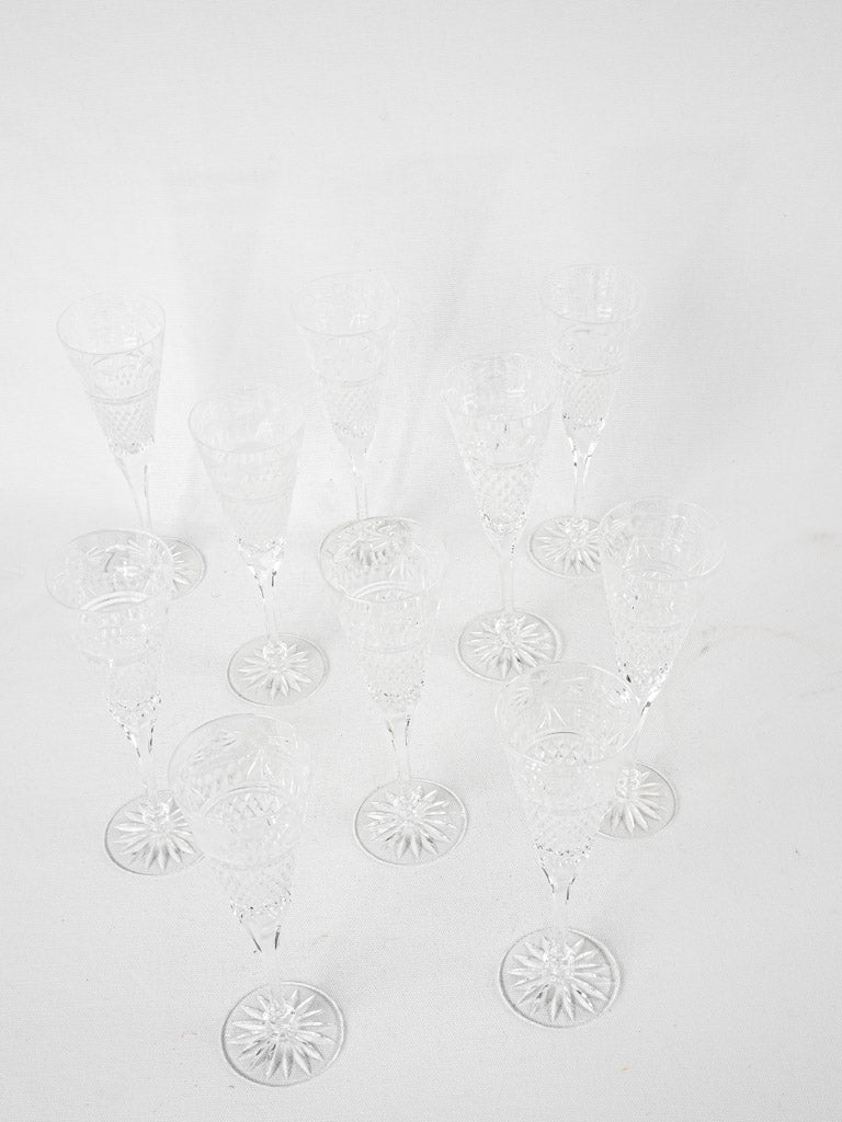 Refined crystal Baccarat wine glasses