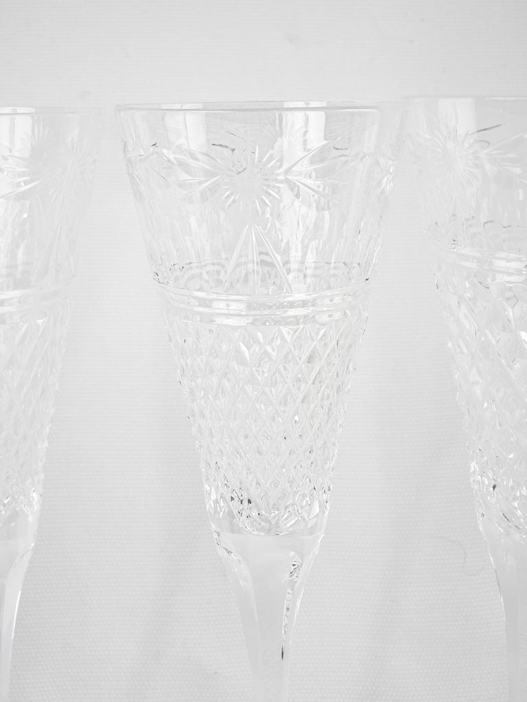 Elegant Baccarat-cut glass drinkware set