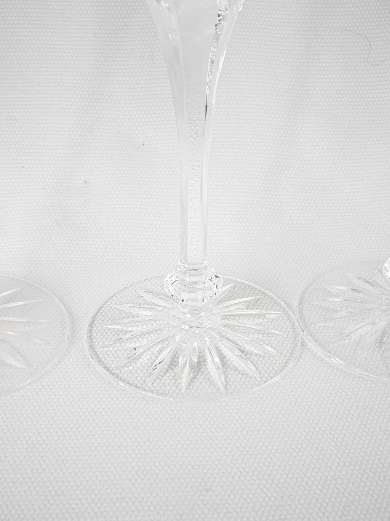 Sleek transparent vintage champagne stemware