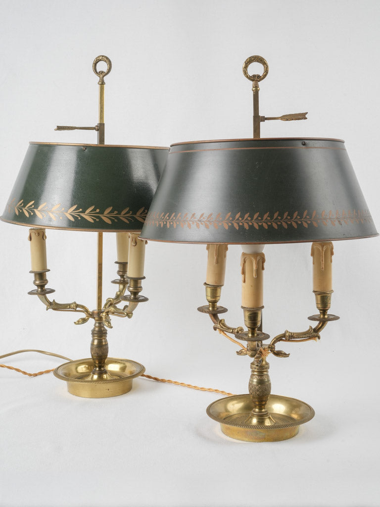 Vintage French bouillotte lamps