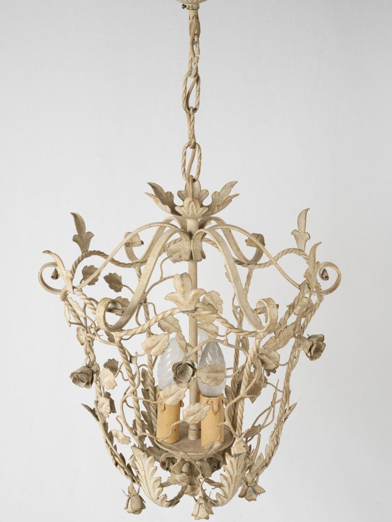 Vintage French metal lantern chandelier