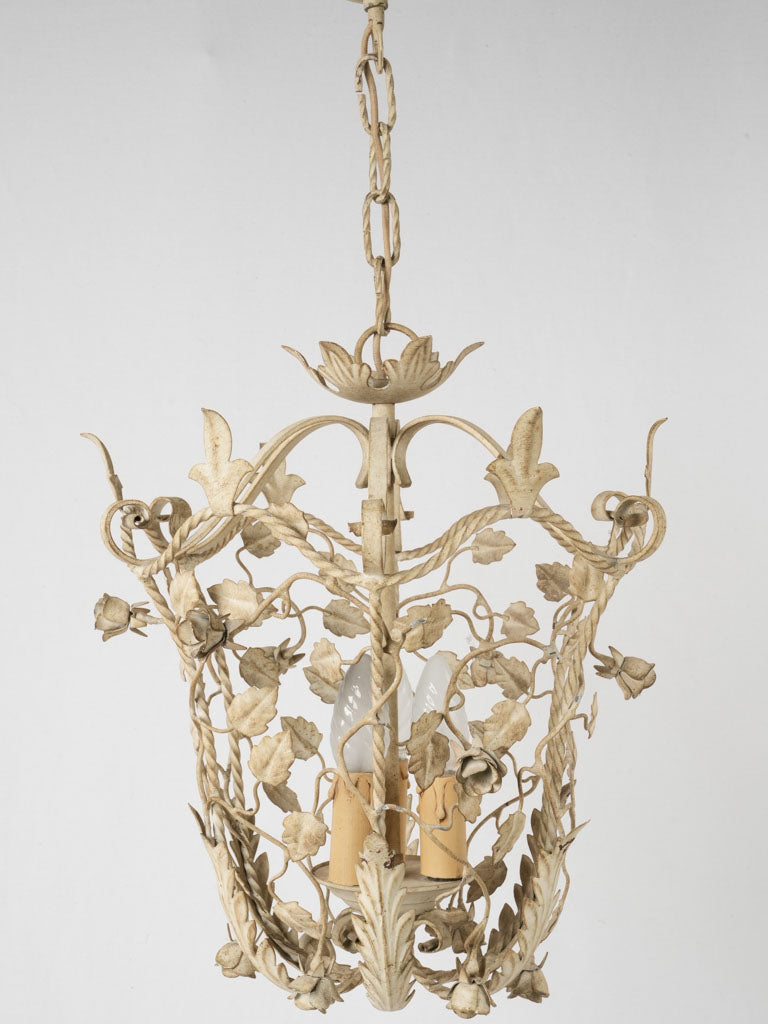 Decorative flowered metal chandelier