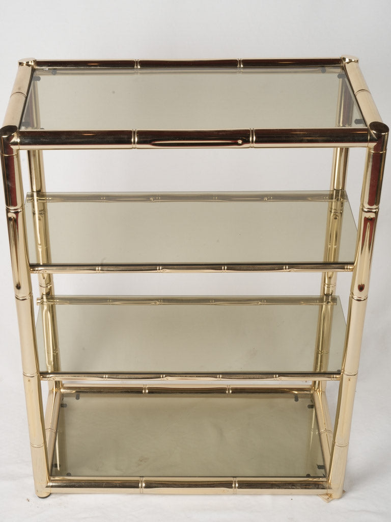 Stylish Gilt Metal Four-Tier Shelf