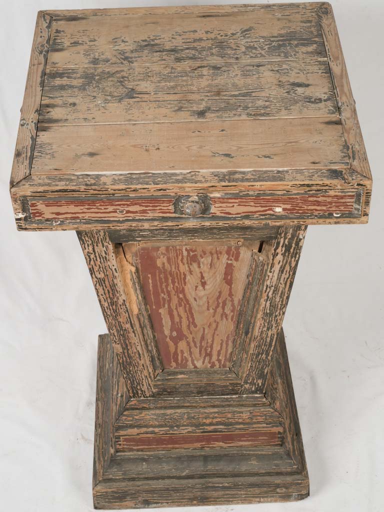 Aged Red & Black Tapered Pedestals