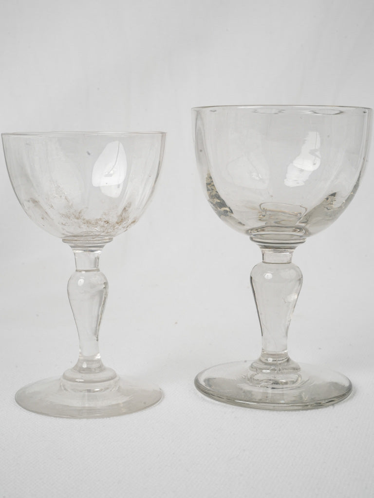 Refined antique French glassware