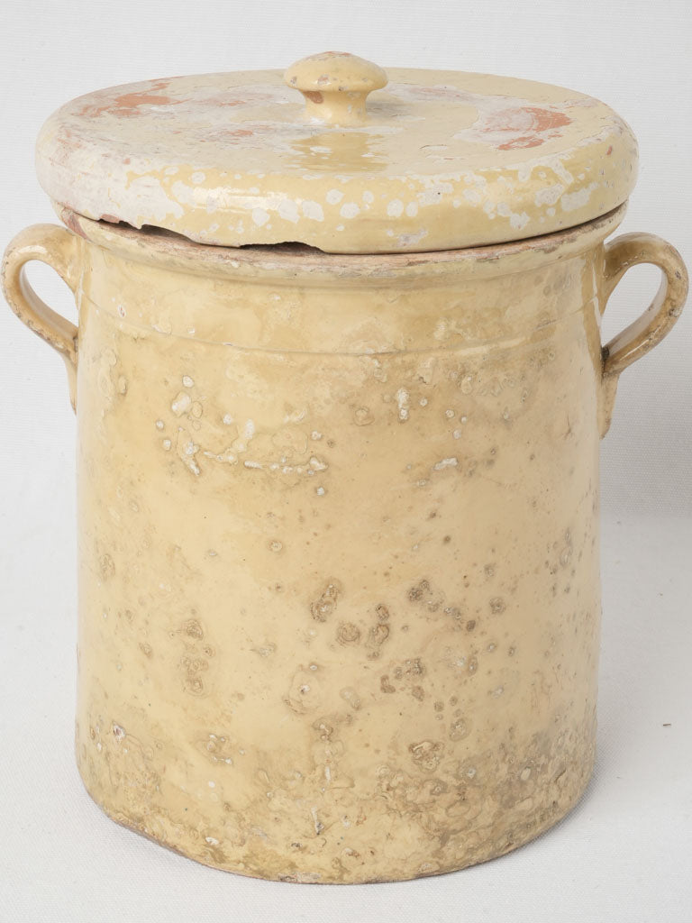 Vintage yellow-glazed storage pot  