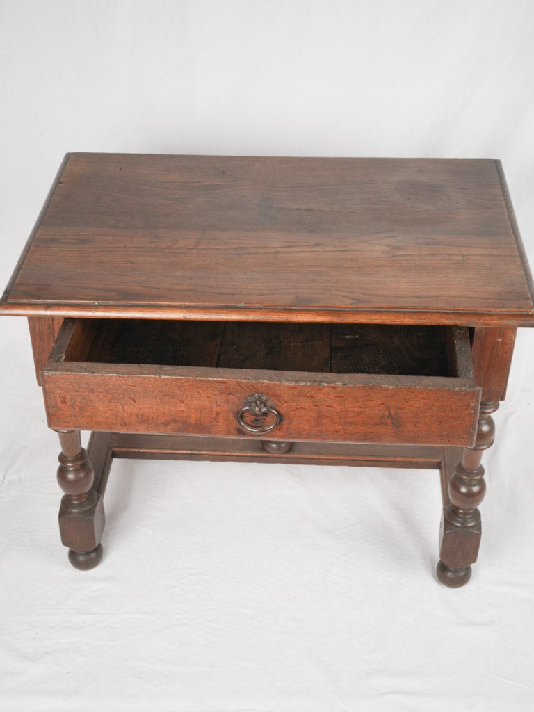 Finely turned Louis XIII oak writing desk