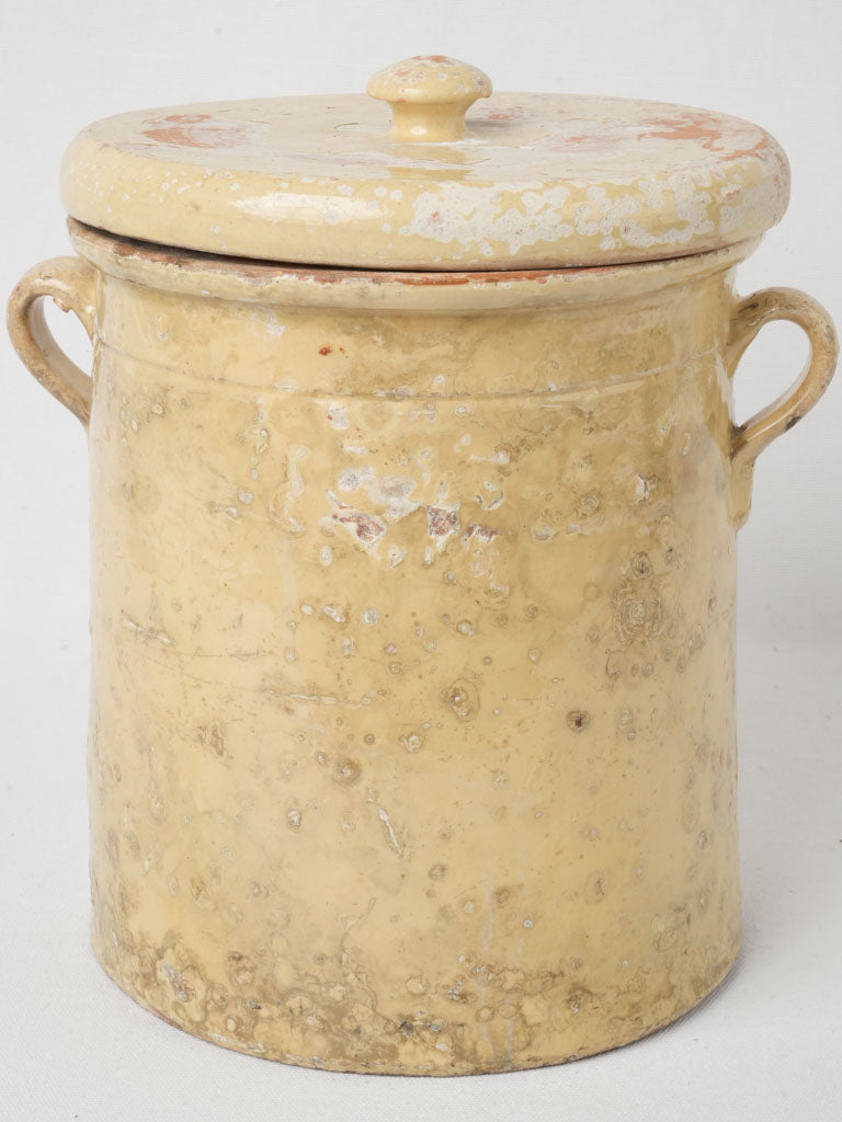 Rustic lidded utilitarian jar  