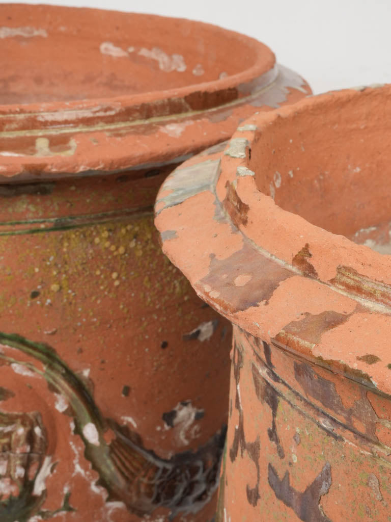 Classical, antique Anduze terracotta vases