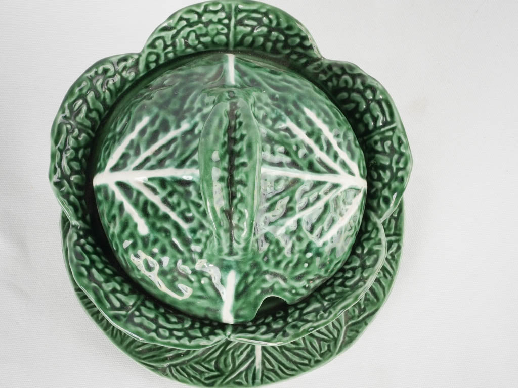 Artistic majolica glazed cabbage tureen