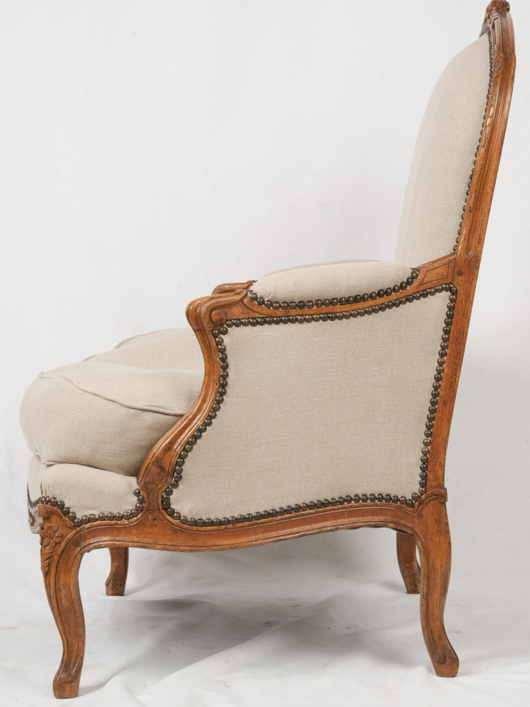 Luxurious 19th-Century Linen Armchairs