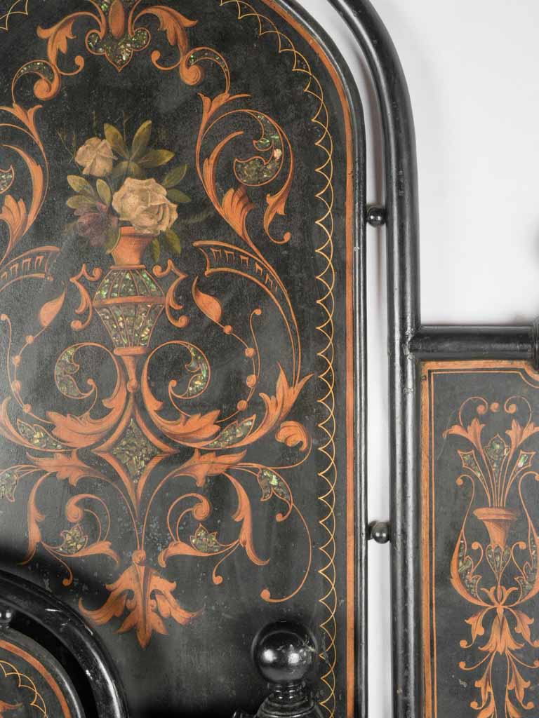 Decorative painted-iron headboards and footboards