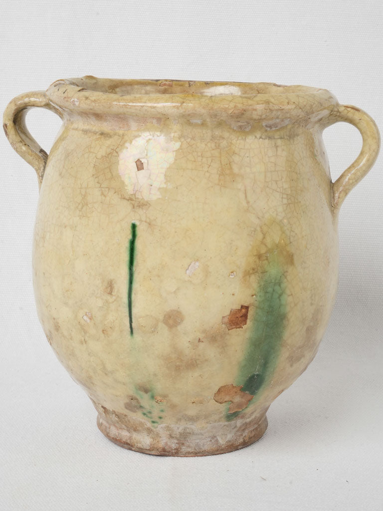 19th Century French Yellow Glazed Confit Pot - 8"