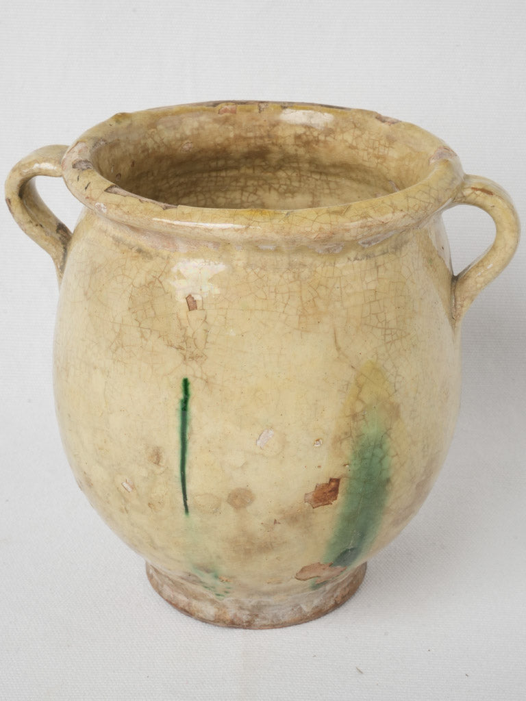 19th Century French Yellow Glazed Confit Pot - 8"