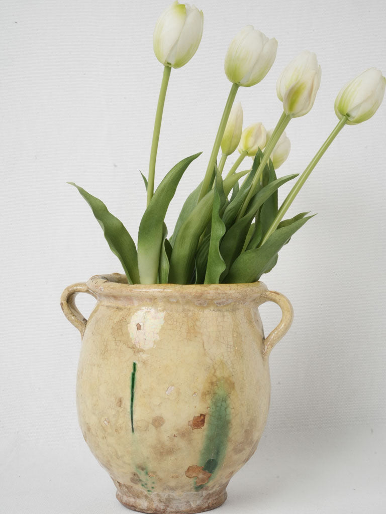 19th Century French Yellow Glazed Confit Pot - 8"