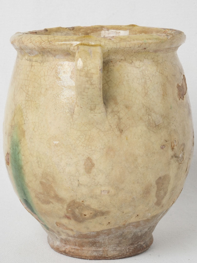 19th Century French Yellow Glazed Confit Pot - 8"