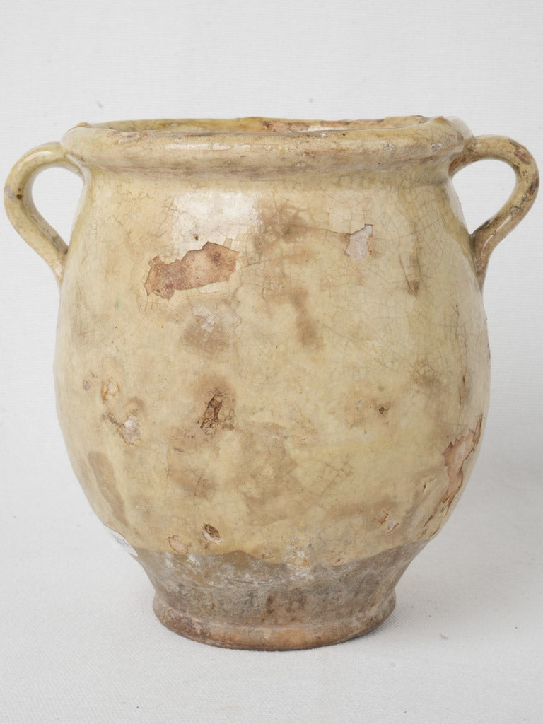 19th Century French Yellow Glazed Confit Pot - 8"