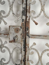 Vintage silver-patina wrought iron gate