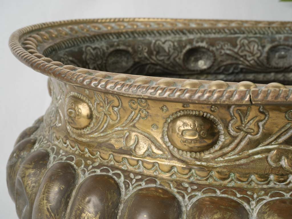 Napoléon III repoussé brass planter