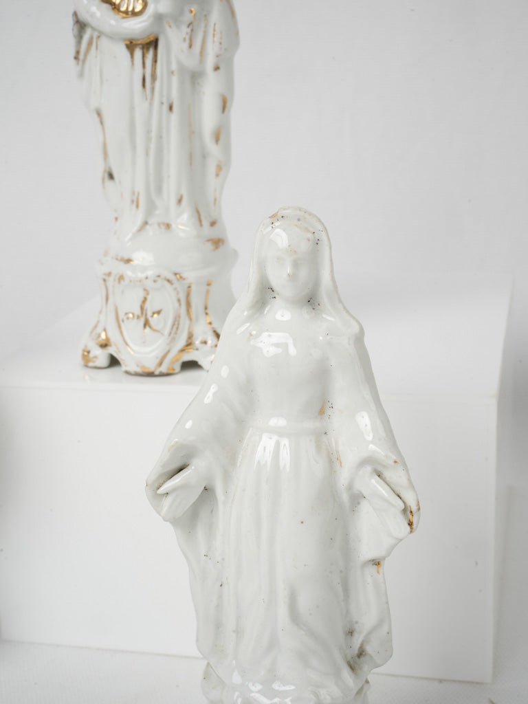 Gilt-accented porcelain Virgin Mary  