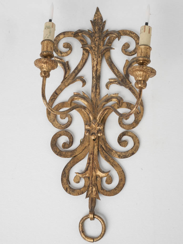 Ornate Baroque Revival style sconces  