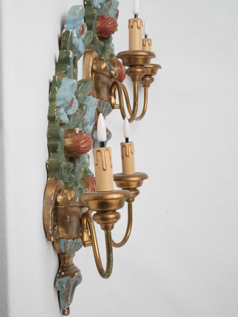 Timeless désuet patina sconces  