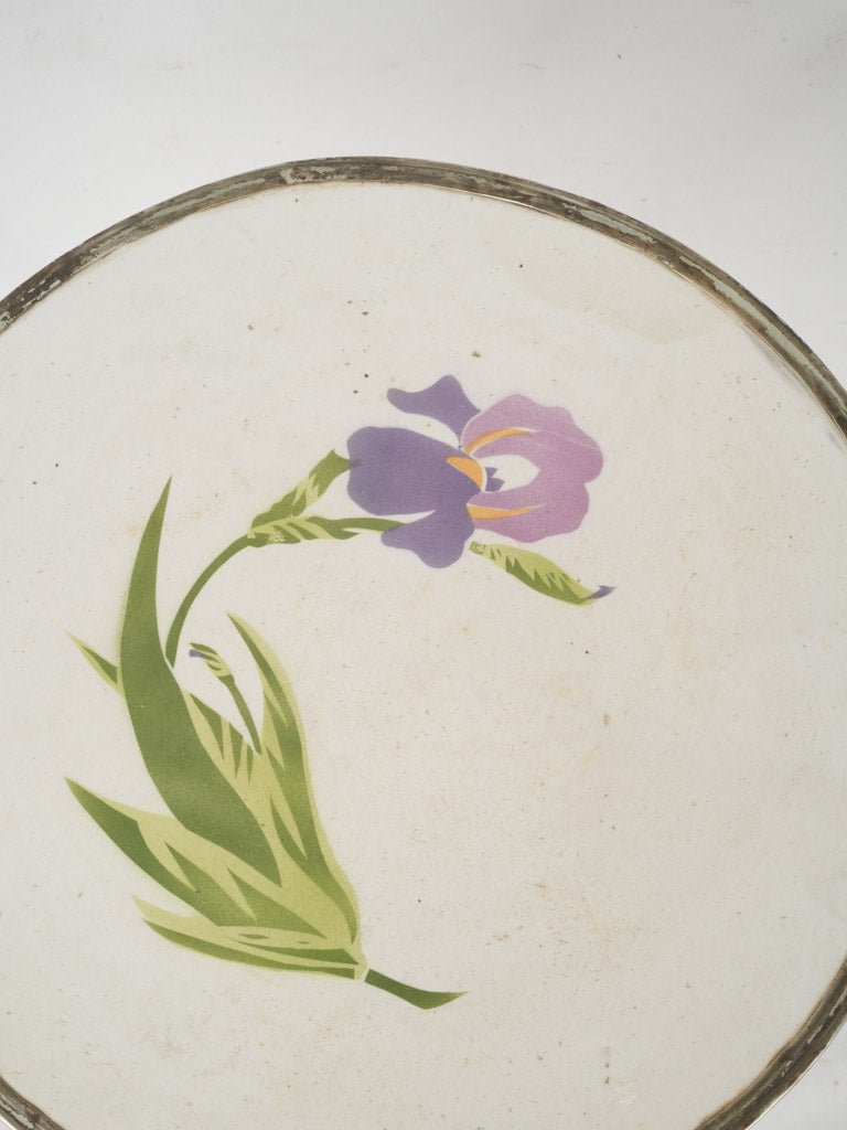 Antique 1925 Art Deco enamel floral guéridon