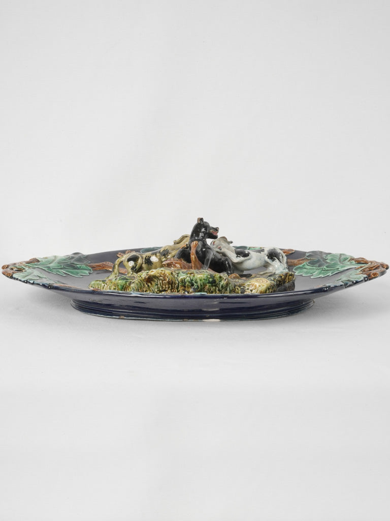 Lustrous Midnight Blue Dog Hunt Platter 