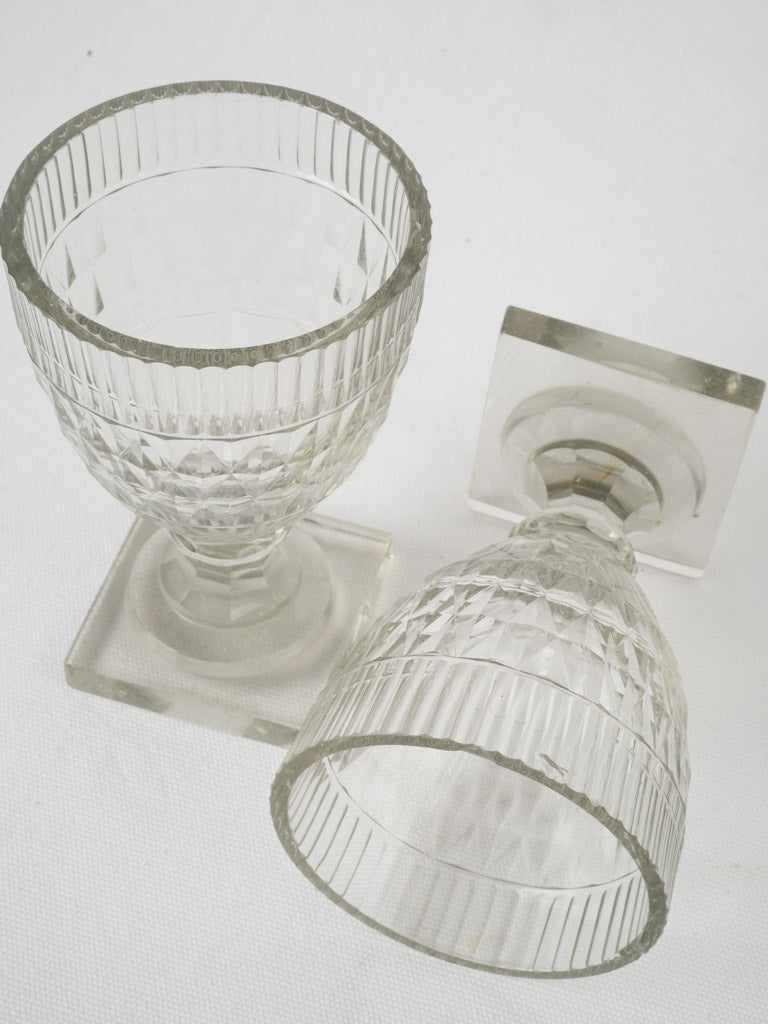 Sophisticated, vintage crystal ginger urns