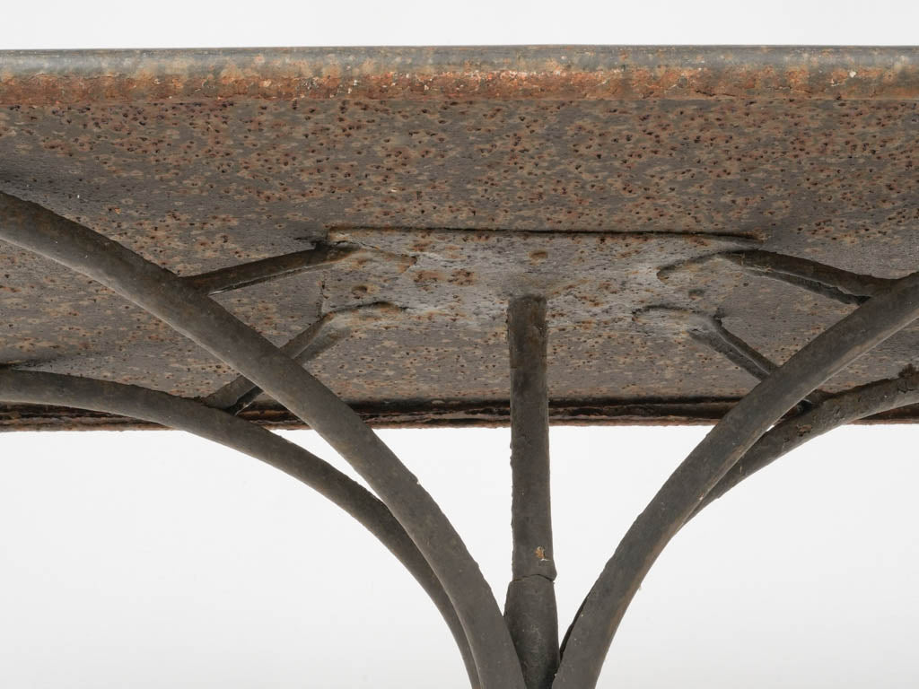 Vintage French outdoor wrought-iron table