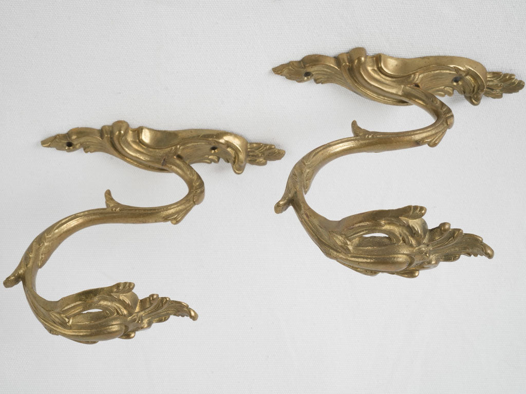 Vintage Gilt Brass Curtain Tiebacks