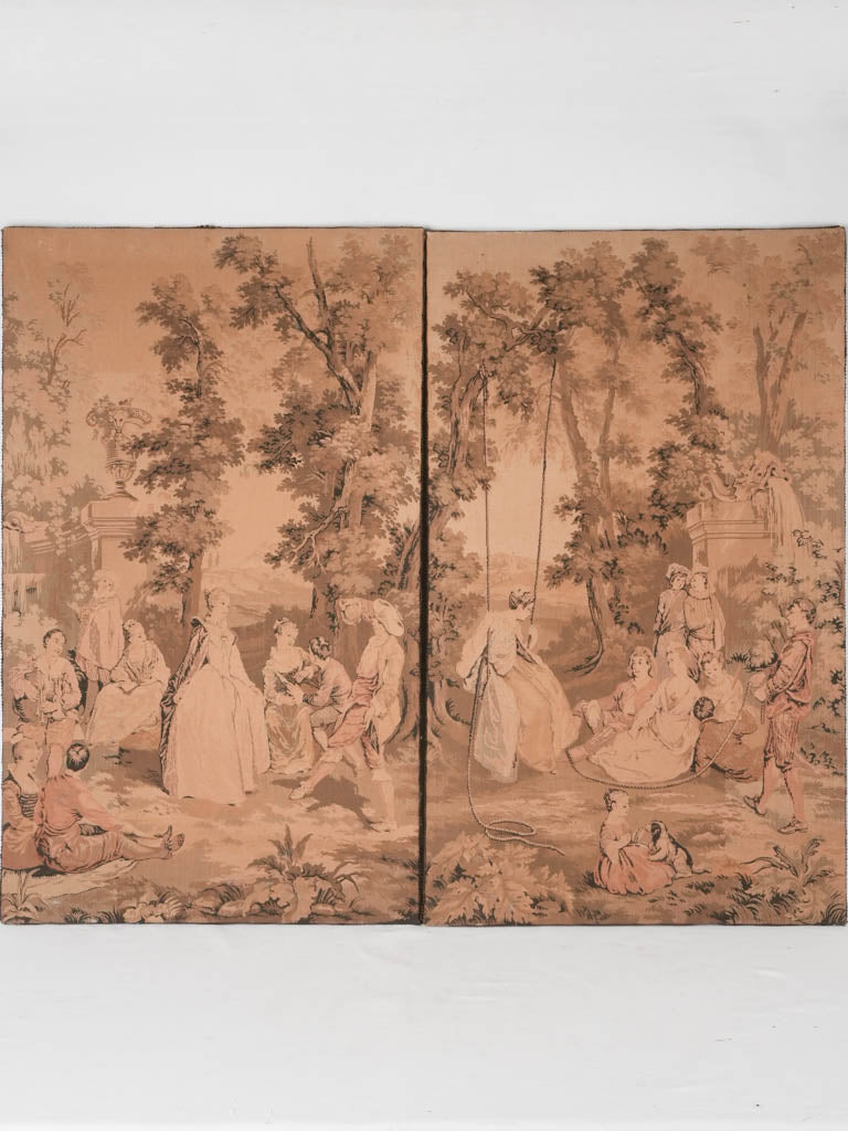 Antique sepia-toned romantic tapestries