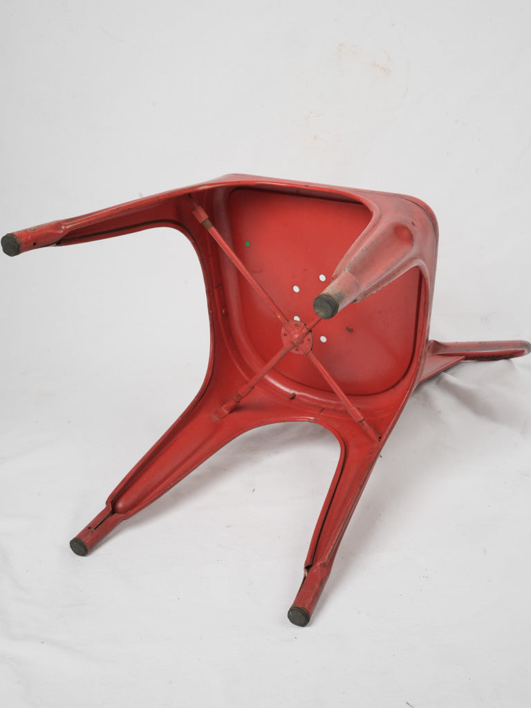 Pair of Red Chairs Attributed To Tolix - Mid-20th Century