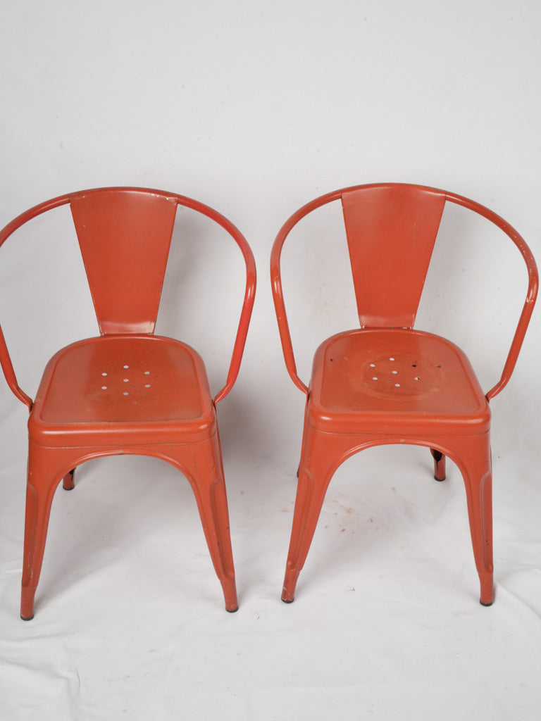 Bright enamel finished metal chairs