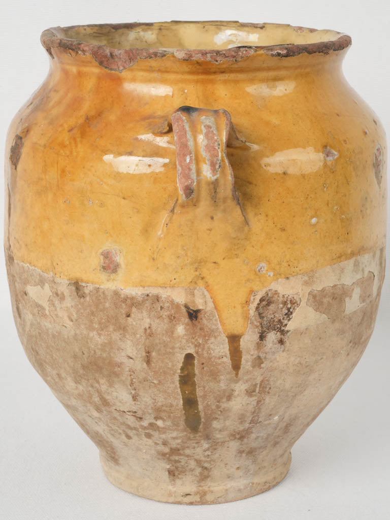 Rustic Yellow Ceramic Confit Crock