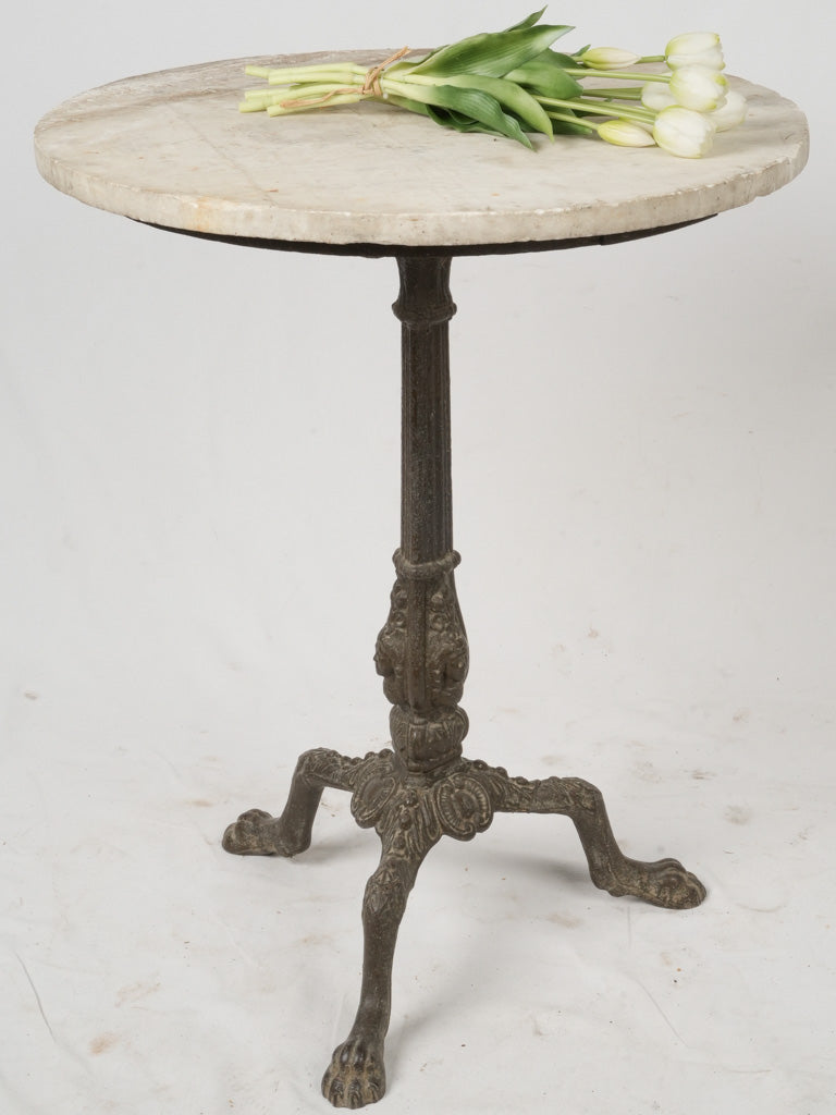 Elegant Aged Marble Patio Table