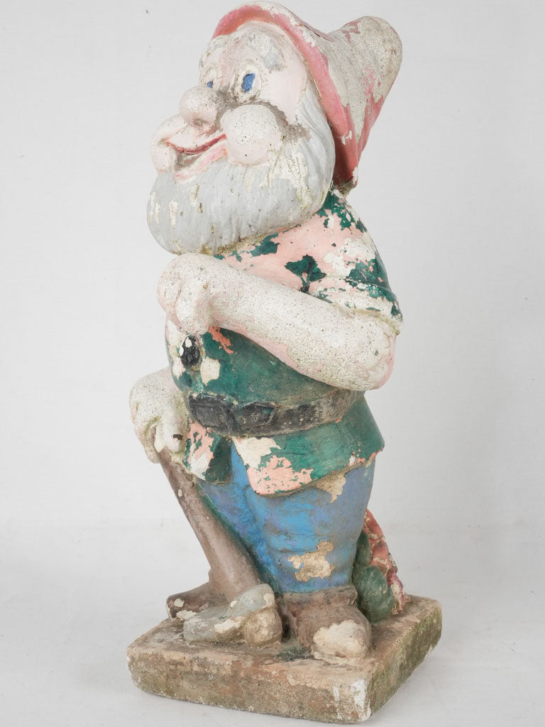 Vintage painted cement garden statue