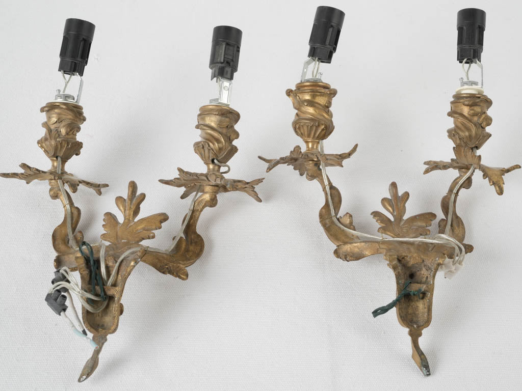 Exquisite scrolling acanthus bronze lights