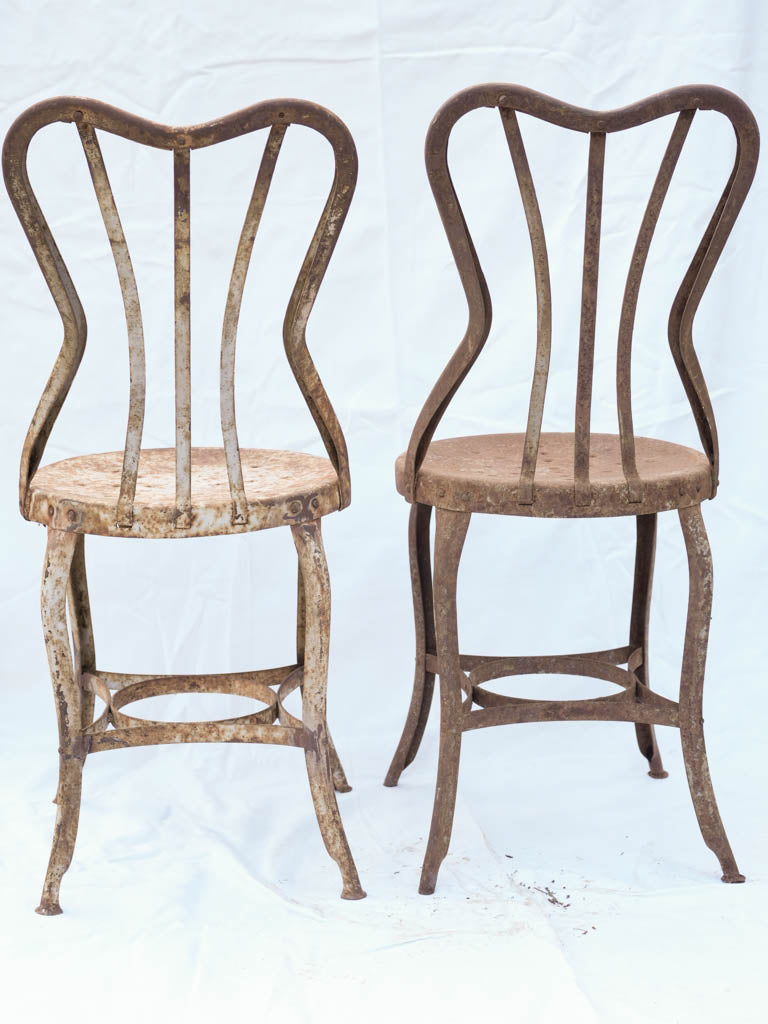 Pair Of Vintage Industrial Steel Chairs In The Style Of Uhl Toledo