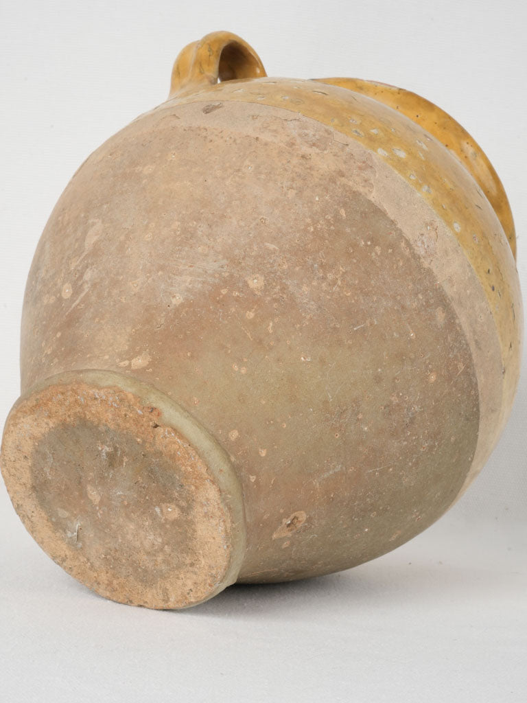 Time-worn Glazed Yellow Confit Pot