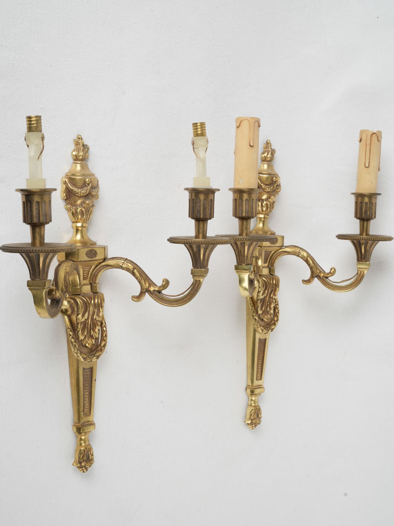 Ornate, vintage, French ormolu sconces