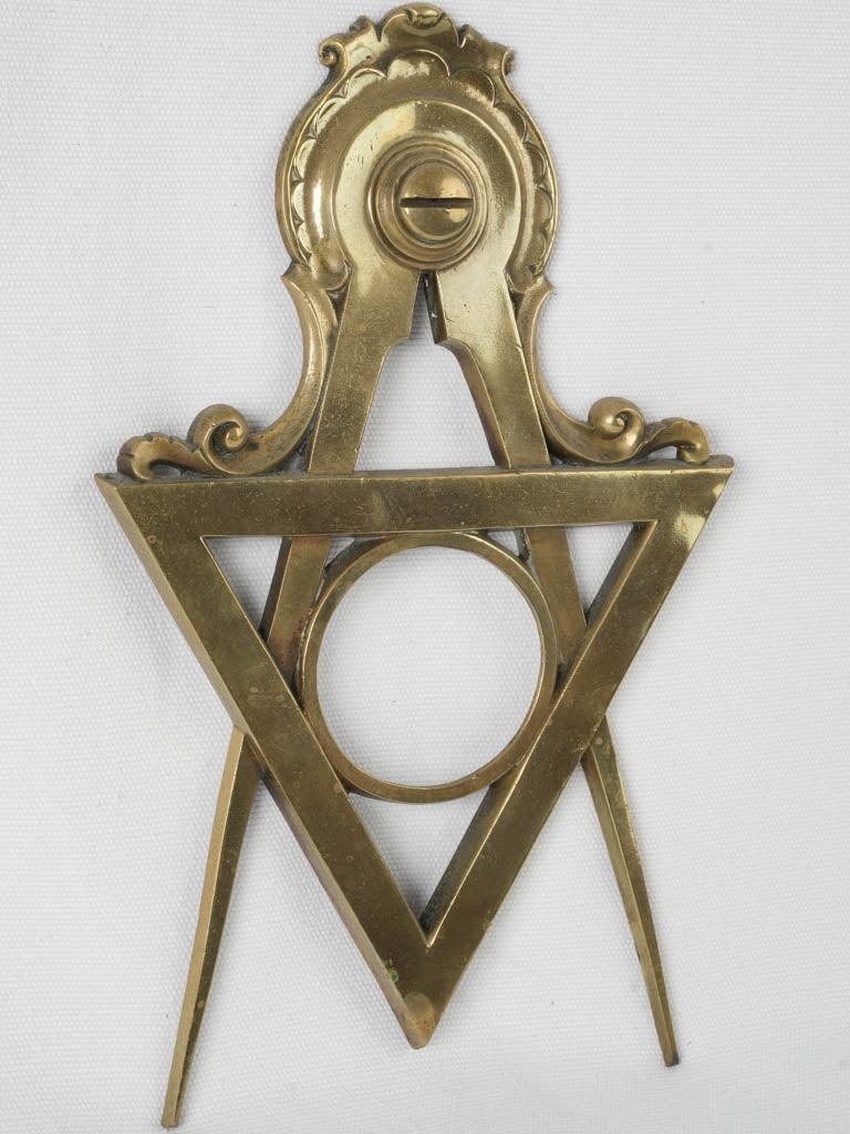 Antique French Masonic Brass Sign