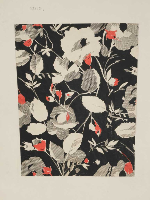 Vintage Handpainted Fabric Design